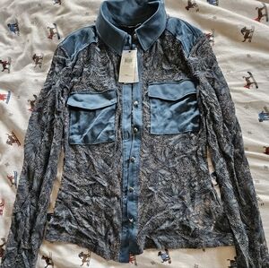 Guess Lace Button Down Shirt